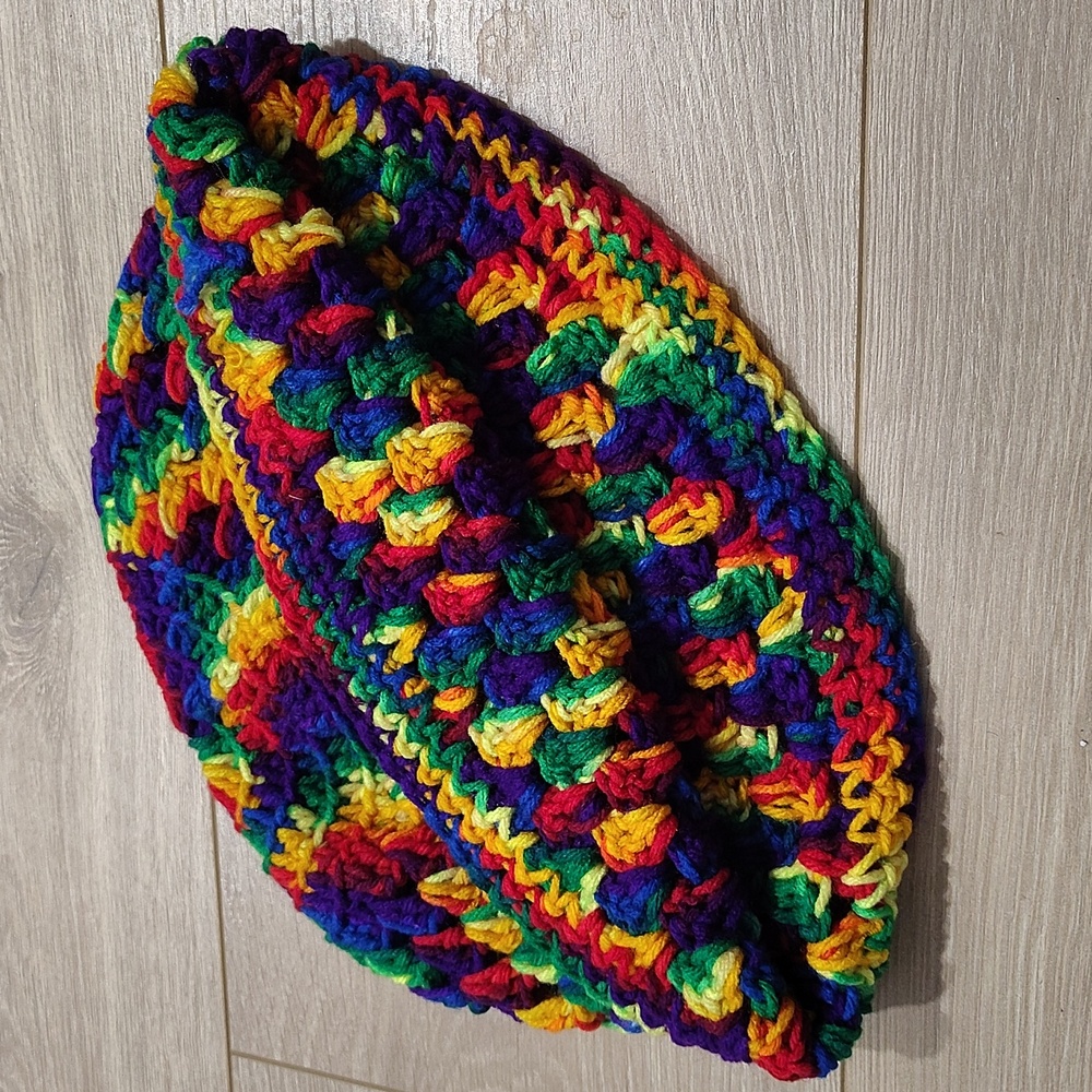 Men's Multi-Colored Handmade Knit Winter Beanie, Men's Winter Hats - Picture 4 of 6